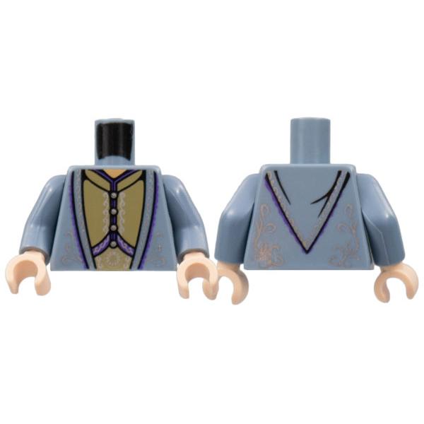 Torso Harry Potter Dumbledore Dress Robe with Vest Pattern / Sand Blue Arms / Light Nougat Hands - Part - 973pb0742c01 - Sand Blue - used - Qty:1