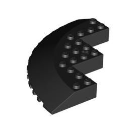 Brick Round Corner 10 x 10 with Slope 33 Edge Axle Hole Facet Cutout - Part - 58846 - Black - used - Qty:1