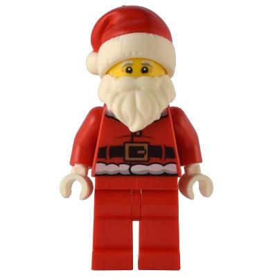 Santa - Fur Lined Jacket with 2 Dark Red Creases on Back Red Legs - Minifigure - New