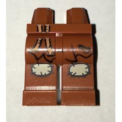 Hips and Legs with Rope Belt Ends and Tan Knee Patches Pattern - Part - 970c00pb0551 - Dark Orange - used - Qty:1