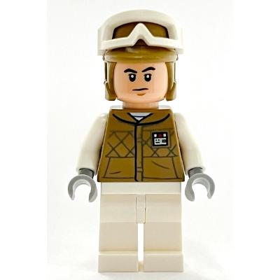 Hoth Rebel Trooper Dark Tan Uniform and Helmet White Legs - Minifigure - Used