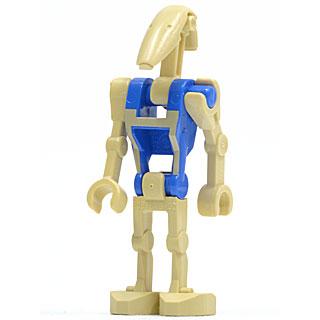 Battle Droid Pilot - Blue Torso with Tan Insignia Angled Arm and Straight Arm - Minifigure - Used