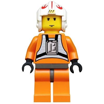 Luke Skywalker with Dark Gray Hips (Pilot) - Minifigure - Used