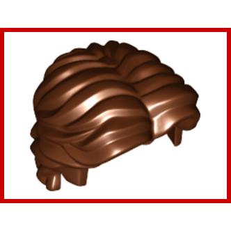Minifigure Hair Short Wavy with Center Part - Part - 26139 - Reddish Brown - used - Qty:1