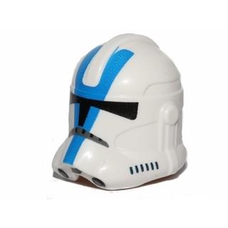 Minifigure Headgear Helmet SW Clone Trooper (Phase 2) with Black Visor and Blue 501st Legion Markings Pattern - Part - 11217pb01 - White - used - Qty:1