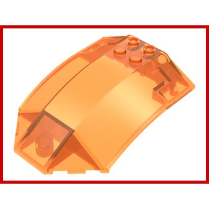 Windscreen 8 x 6 x 2 Curved Sloped Sides - Part - x224 - Trans-Orange - used - Qty:1