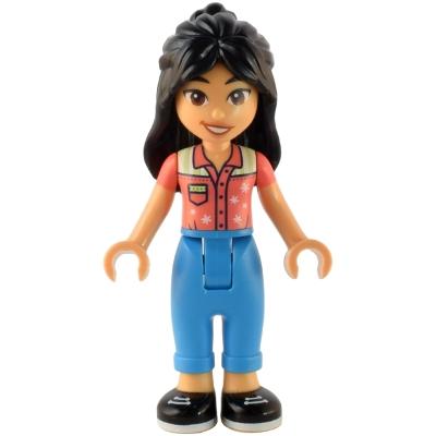Friends Liann - Coral Shirt Dark Azure Trousers Black Shoes - Minifigure