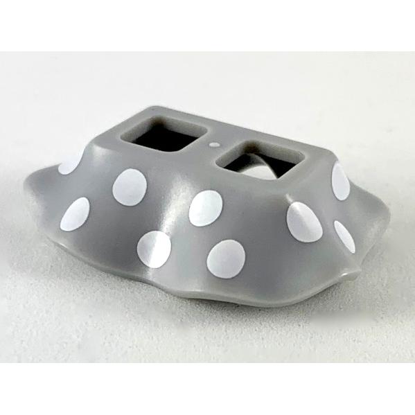 Minifigure Skirt Plastic with Large White Polka Dots Pattern (Minnie Mouse) - Part - 24782pb02 - Light Bluish Gray - used - Qty:1