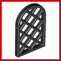 Pane for Window 1 x 2 x 2 2/3 Lattice Diamond with Rounded Top - Part - 30046 - Black - used - Qty:4