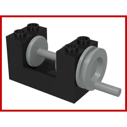 String Reel Winch 2 x 4 x 2 with Light Gray Drum - Part - 73037c00 - Black - used - Qty:1