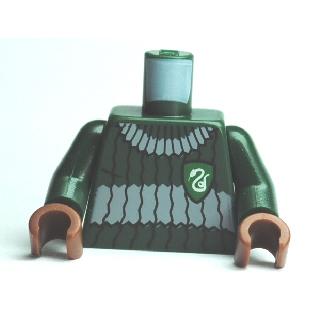 Torso Harry Potter Quidditch Slytherin Ribbed Pattern / Dark Green Arms / Reddish Brown Hands - Part - 973pb0748c01 - Dark Green - used - Qty:1