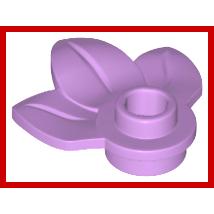 Plant Plate Round 1 x 1 with 3 Layered Leaves - Part - 32607 - Medium Lavender - new - Qty:9