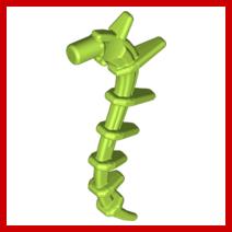 Plant Vine Seaweed / Appendage Spiked / Bionicle Spine - Flexible Rubber - Part - 55236 - Lime - used - Qty:6