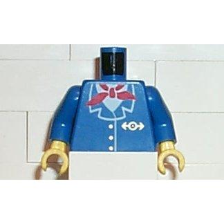 Torso Train Jacket and Red Scarf Pattern / Blue Arms / Yellow Hands - Part - 973px63c01 - Blue - used - Qty:1