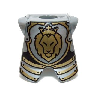 Minifigure Armor Breastplate with Leg Protection with Lion Head Pattern - Part - 2587pb32 - Flat Silver - used - Qty:1