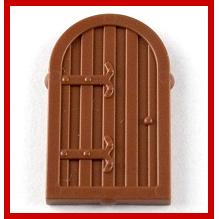 Shutter for Window 1 x 2 x 2 2/3 with Rounded Top - Part - 94161 - Reddish Brown - used - Qty:3