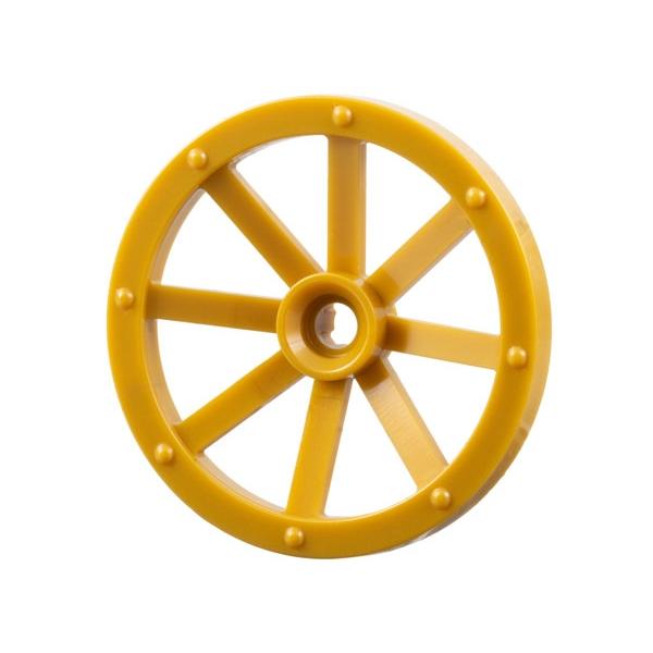 Wheel Wagon Large 33mm D. Hole Notched for Wheels Holder Pin - Part - 4489b - Brown - used - Qty:4
