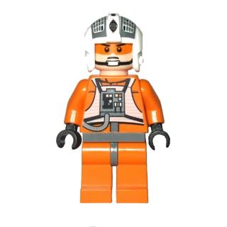 Rebel Pilot Y-wing (Jon 'Dutch' Vander Gold Leader) - Light Nougat Head with Visor and Chin Strap - Minifigure - Used