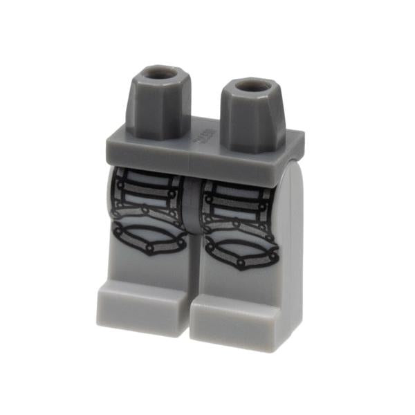 Hips and Light Bluish Gray Legs with Armor Plates Pattern - Part - 970c86pb05 - Dark Bluish Gray - used - Qty:1
