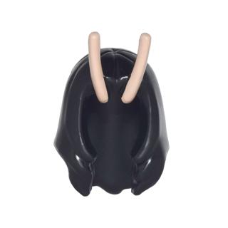 Minifigure Hair Female Long Wavy with Center Part and 2 Light Nougat Antennae Pattern - Part - 28985pb01 - Black - used - Qty:1