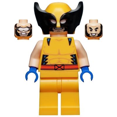 Wolverine - Bright Light Orange and Black Mask Blue Hands - Minifigure - Used