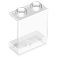 Panel 1 x 2 x 2 - Hollow Studs - Part - 4864b - Trans-Clear - used - Qty:3