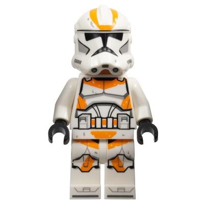 Clone Trooper 212th Attack Battalion (Phase 2) - White Arms Dirt Stains Nougat Head Helmet with Holes - Minifigure - New