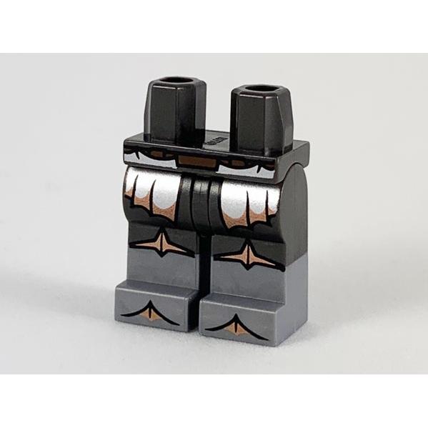 Hips and Legs with Flat Silver Boots Silver and Copper Pointed Armor Panels Pattern - Part - 970c00pb1000 - Pearl Dark Gray - used - Qty:1