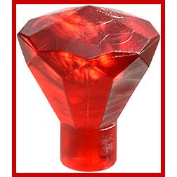 Rock 1 x 1 Jewel 24 Facet - Part - 30153 - Trans-Red - new - Qty:18