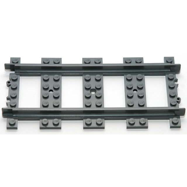 Train Track Plastic (RC Trains) Straight - Part - 53401 - Dark Bluish Gray - new - 1