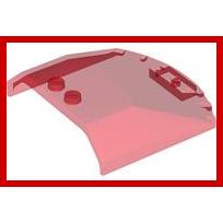 Windscreen 6 x 6 x 1 1/3 Straight Sides - Part - 65633 - Trans-Red - used - Qty:1