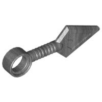 Minifigure Weapon Spear Short with Pin Hole (Kunai) - Part - 98338 - Pearl Dark Gray - used - Qty:1