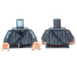 Torso LotR Cloak with Rope and Belt Pattern (Gandalf) / Dark Bluish Gray Arms / Light Nougat Hands - Part - 973pb1142c01 - Dark Bluish Gray - used - Qty:1