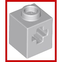 Technic Brick 1 x 1 with Axle Hole - Part - 73230 - Bright Light Blue - new - Qty:2