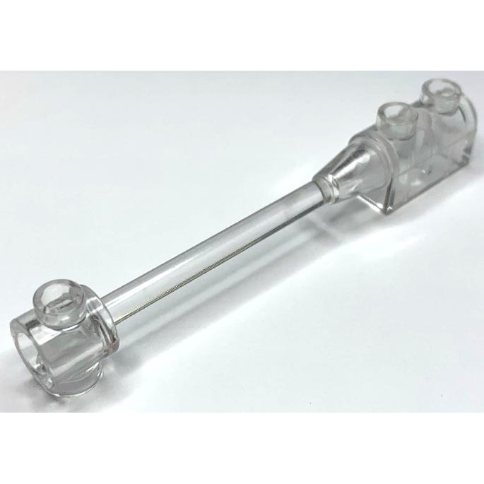 Bar 1 x 8 with Brick 1 x 2 Curved Top End (Original No Axle Holder) - Part - 30359a - Trans-Clear - used - Qty:1