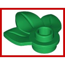 Plant Plate Round 1 x 1 with 3 Layered Leaves - Part - 32607 - Green - new - Qty:10