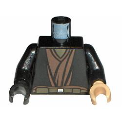 Torso SW Brown Layered Shirt and Belt Pattern (Anakin) / Black Arms / Light Nougat Hand Left / Black Hand Right - Part - 973pb0363c01 - Black - used - Qty:1