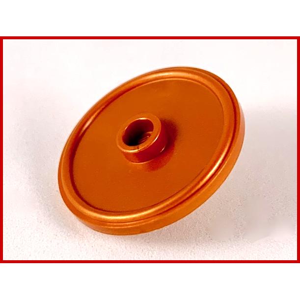 Minifigure Shield Circular / Round Rimmed Face with Stud - Part - 91884 - Reddish Copper - used - Qty:1