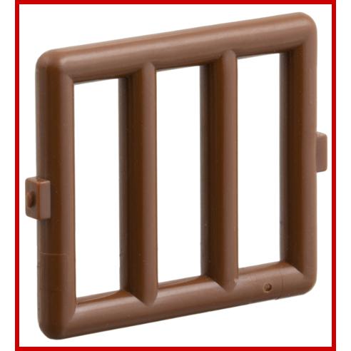 Bar 1 x 4 x 3 Window Grille - Part - 6016 - Brown - used - Qty:4