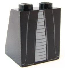 Slope 65 2 x 2 x 2 with Bottom Tube with Minifigure Dress / Skirt / Robe Light Bluish Gray Panel Pattern - Part - 3678bpb033 - Black - used - Qty:1
