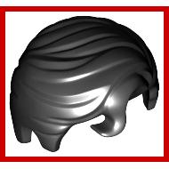 Minifigure Hair Swept Right with Front Curl - Part - 98726 - Black - used - Qty:1