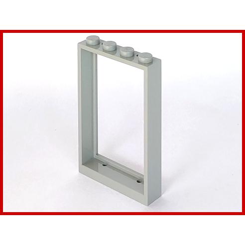Window 1 x 4 x 5 with Solid Studs - Part - 2493a - Light Gray - used - Qty:2