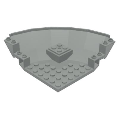 Panel 10 x 10 x 2 2/3 Quarter Saucer Base - Part - 30201 - Light Gray - used - Qty:1