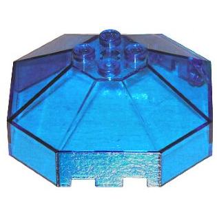 Windscreen 6 x 6 x 2 Octagonal Canopy with Axle Hole - Part - 2418b - Trans-Dark Blue - used - Qty:2