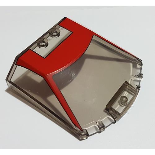 Windscreen 6 x 6 x 1 1/3 Straight Sides with Black and Red Ferrari F8 Tributo Roof Pattern - Part - 65633pb01 - Trans-Brown - used - Qty:1