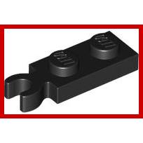 Plate Modified 1 x 2 with Clip on End (Vertical Grip) - Part - 78256 - Light Bluish Gray - new - Qty:4