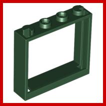 Window 1 x 4 x 3 - No Shutter Tabs - Part - 60594 - Dark Green - used - Qty:1