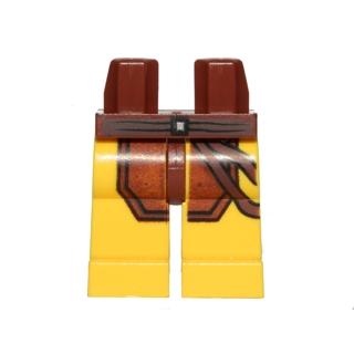 Hips and Yellow Legs with Reddish Brown Loincloth and Diagonal Belts Pattern (SW Naboo Security Guard) - Part - 970c03pb29 - Reddish Brown - used - Qty:1