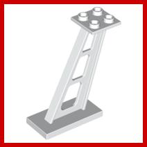 Support 2 x 4 x 5 Stanchion Inclined 5mm Wide Posts - Part - 4476b - White - used - Qty:8