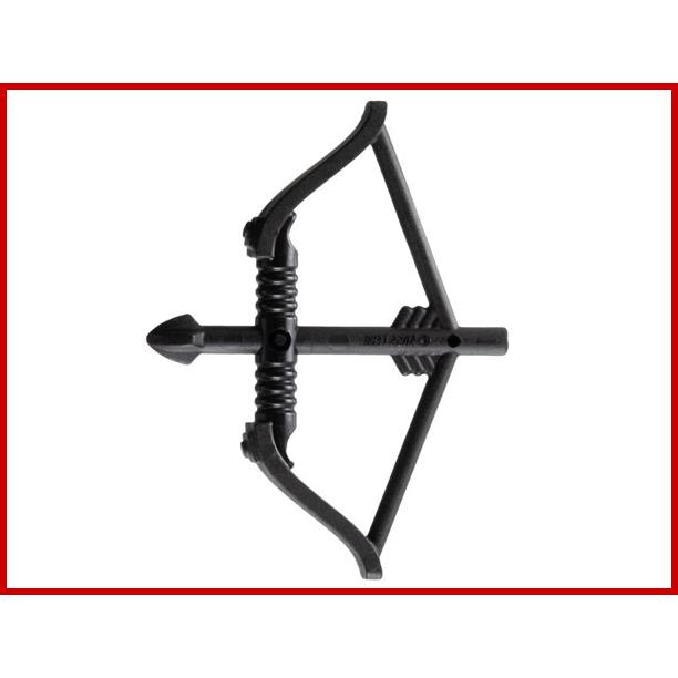 Minifigure Weapon Bow Recurve with Wide Flat Limbs Arrow Drawn - Part - 3748 - Black - new - Qty:1